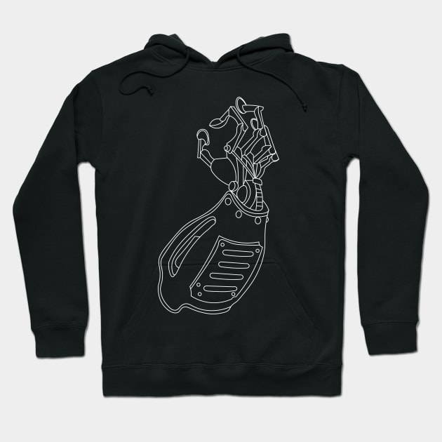 John Silver White Outline Hoodie by RickdelaTorre